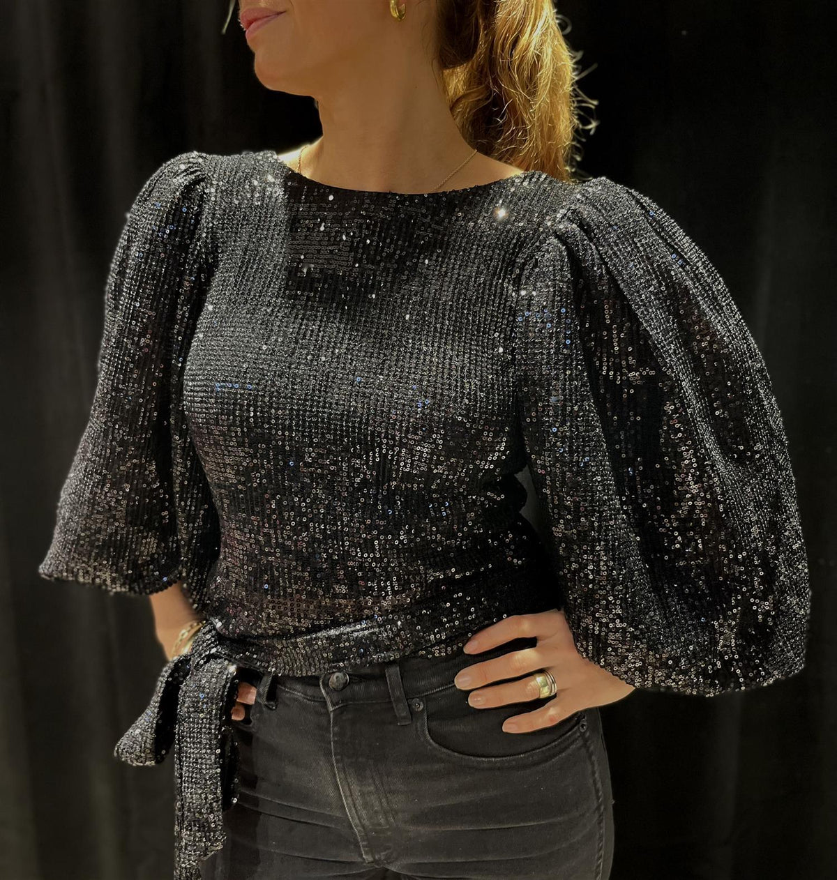 Sequins Top Black - No22 Damplassen
