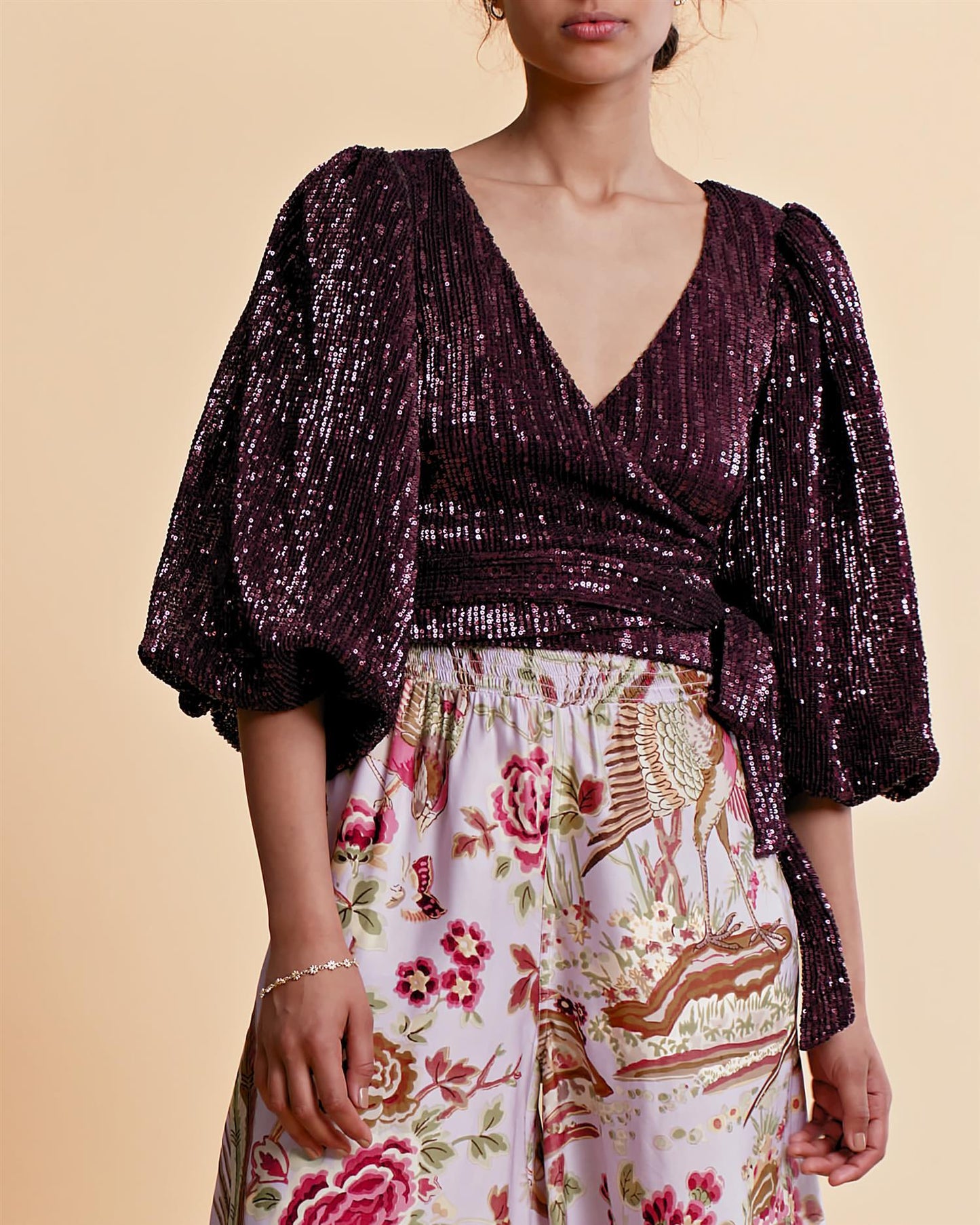 Sequins Top Plum - No22 Damplassen