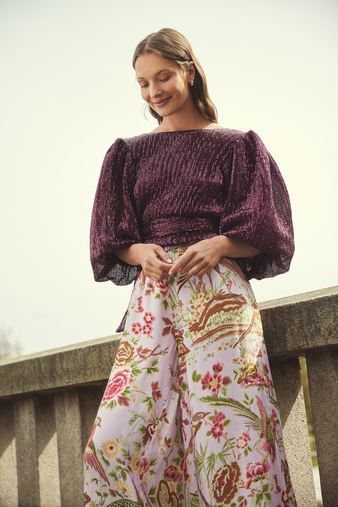 Sequins Top Plum - No22 Damplassen