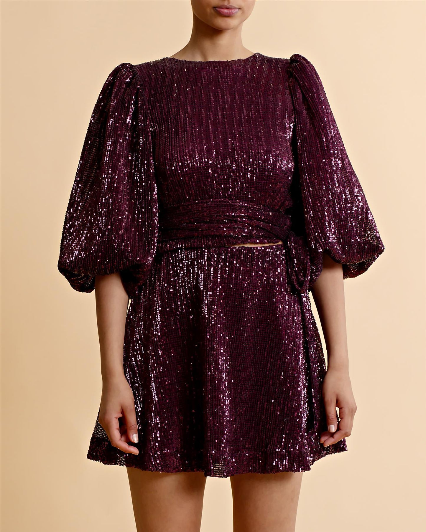 Sequins Top Plum - No22 Damplassen