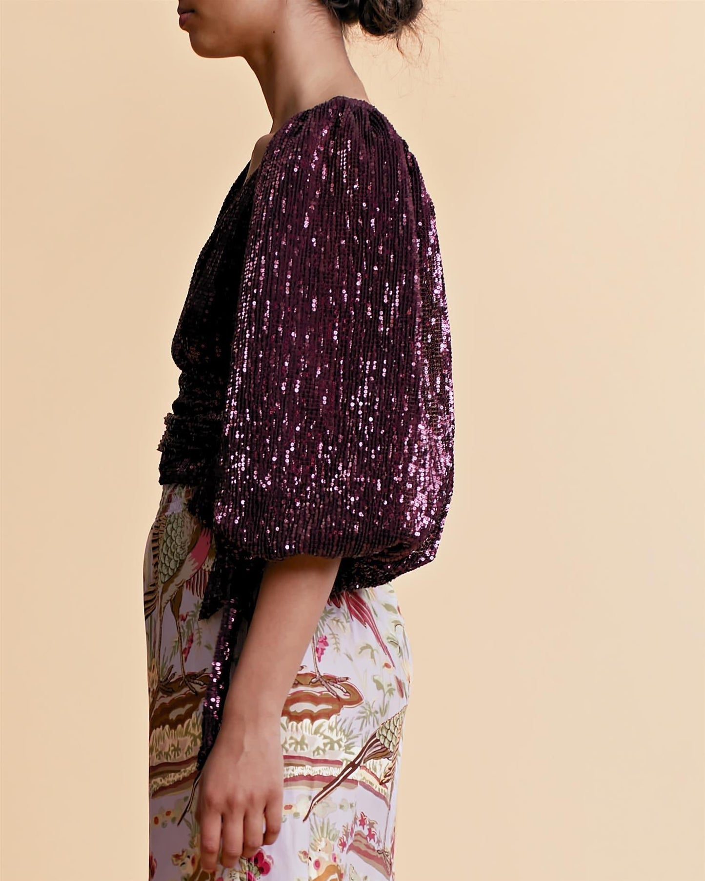 Sequins Top Plum - No22 Damplassen