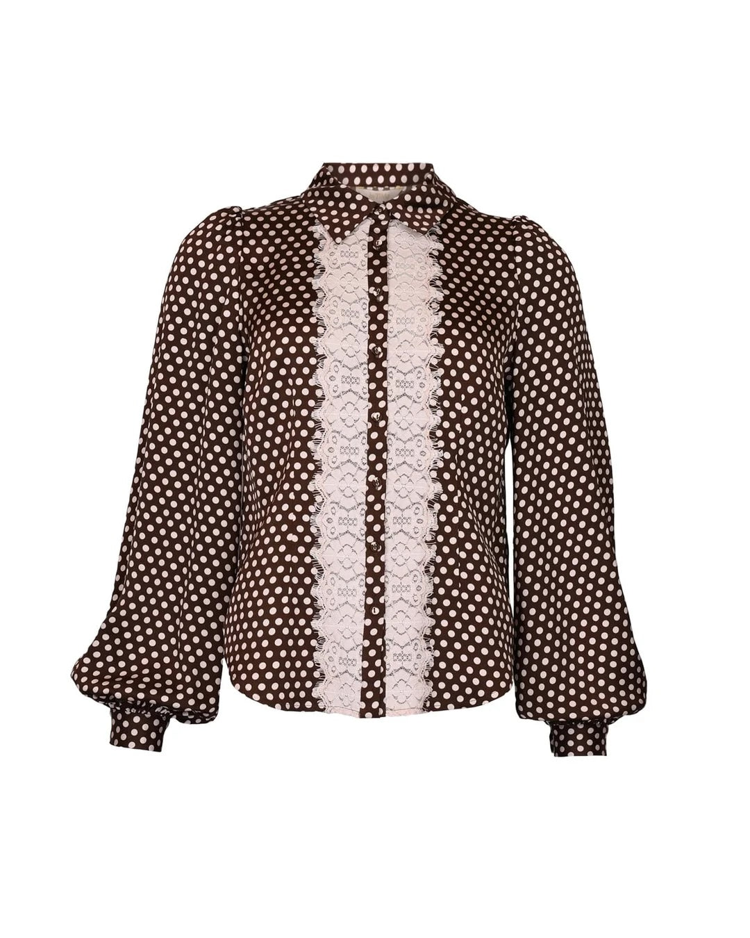 Satin Shirt Blush Dots