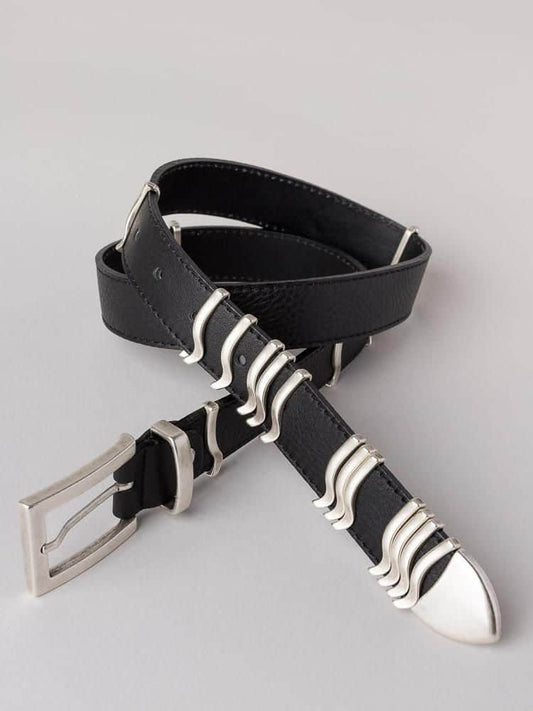 Rattle Belt Black Silver