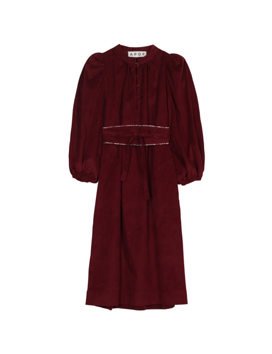 New Madeline Dress Red Plum Baby Cord