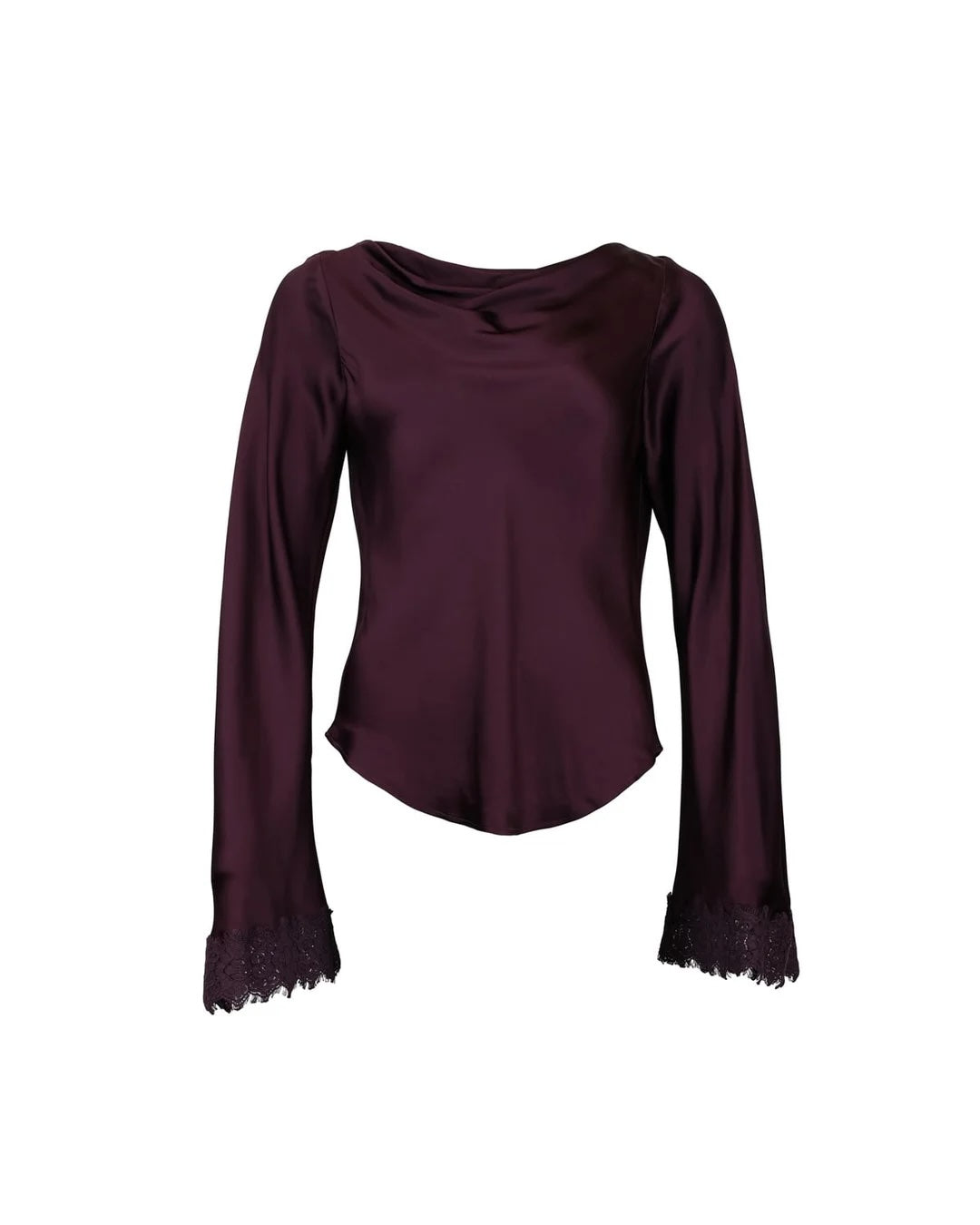 Satin Drape Top Burgundy