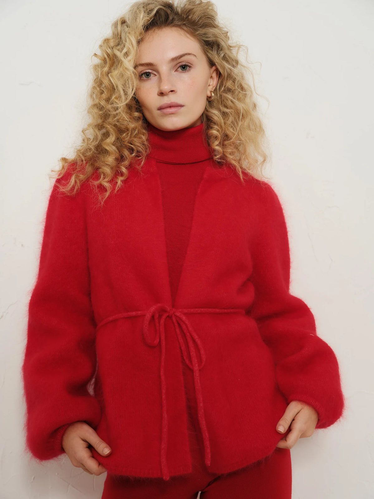 Fredrikke Chunky Cardigan Bright Red