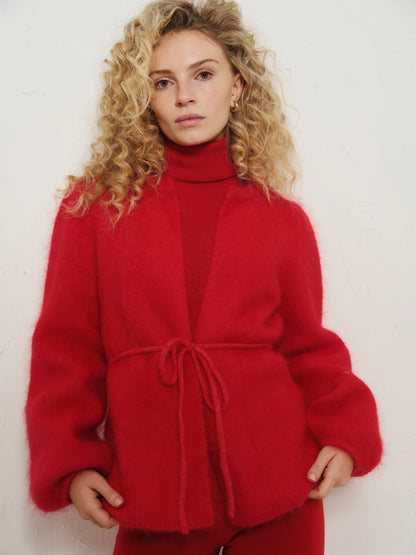 Fredrikke Chunky Cardigan Bright Red