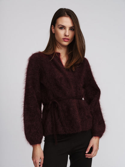 Fredrikke Chunky Cardigan Oxblood