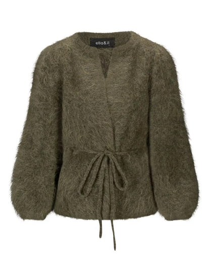 Fredrikke Chunky Cardigan Moss Green