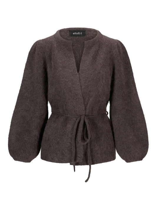 Fredrikke Chunky Cardigan Dark Brown