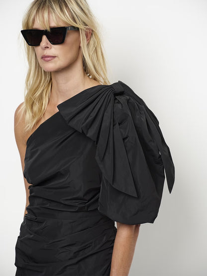Tami Draping Bow Dress Black