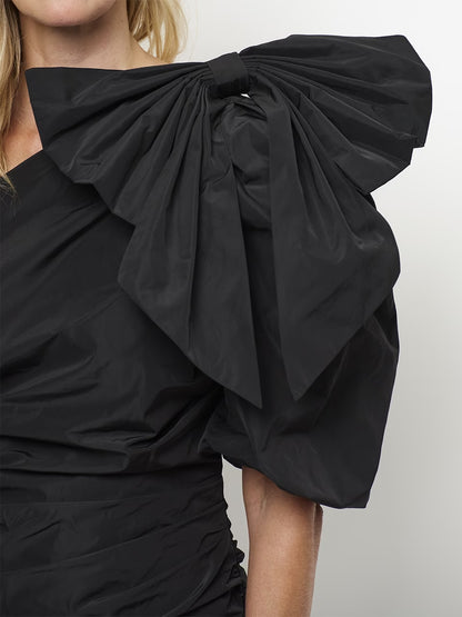 Tami Draping Bow Dress Black