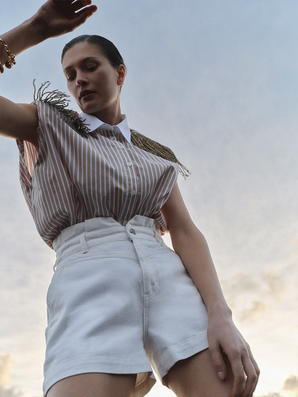 Robin Fringe Detail Shirt Sand Beige