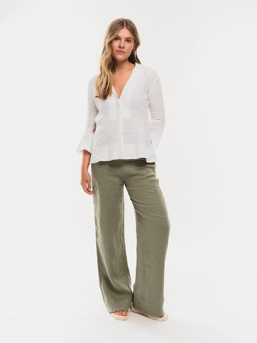 Molly Linen Pants Green