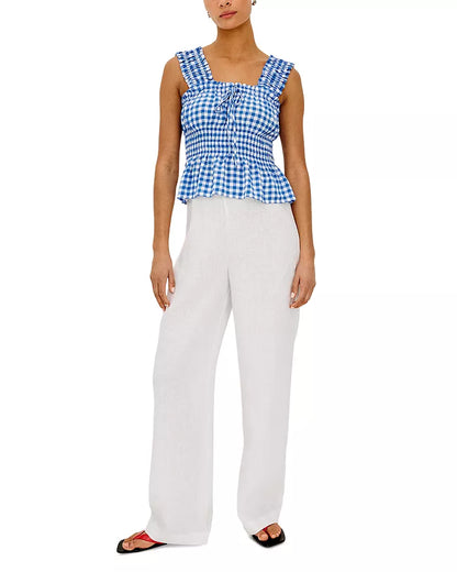 Donna Top Azure Gingham