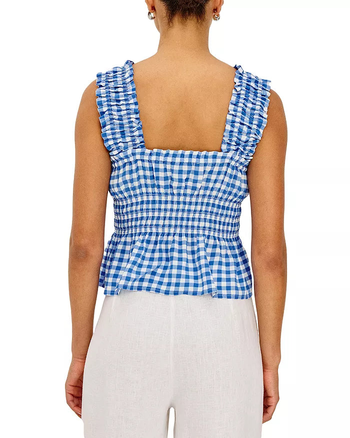 Donna Top Azure Gingham