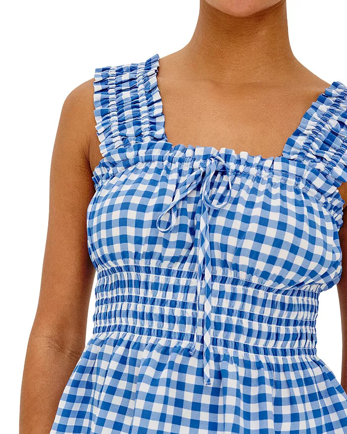 Donna Top Azure Gingham