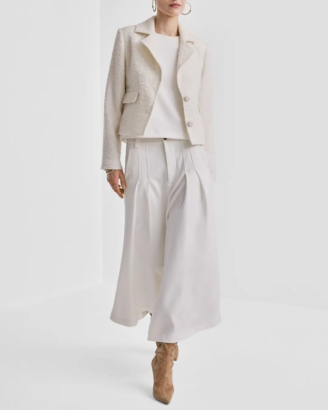 Bouclé Jacket Off White