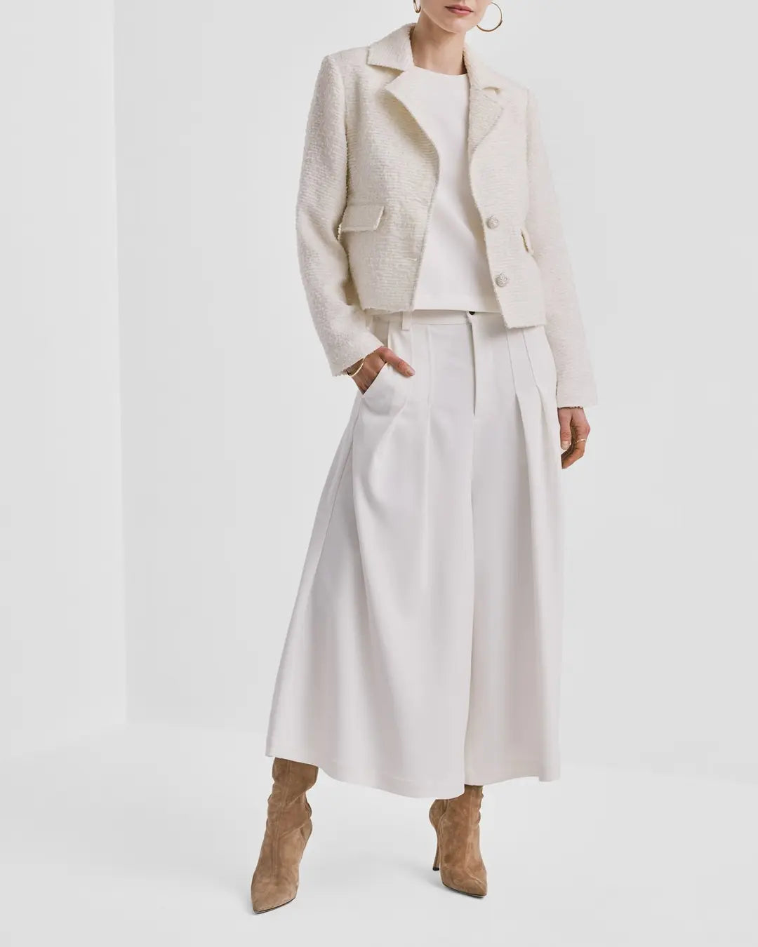 Bouclé Jacket Off White