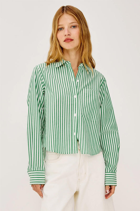 Ramy Shirt Emerald Stripe