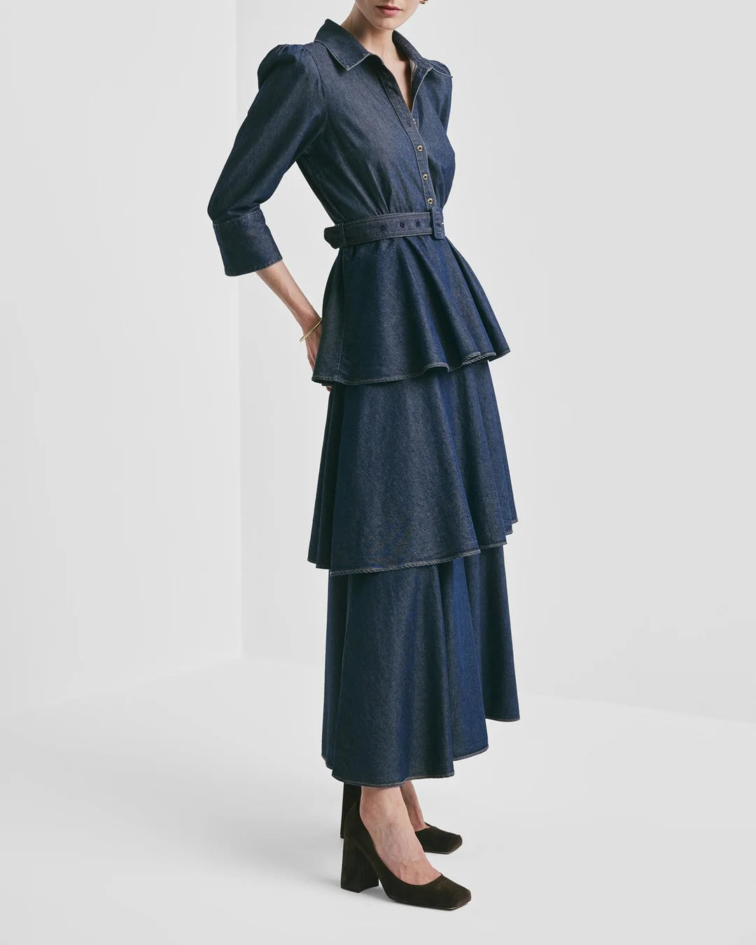 Denim Shirt Dress Dark Blue