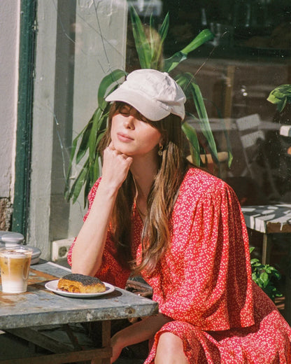 Spring V-Neck Dress Red Dots