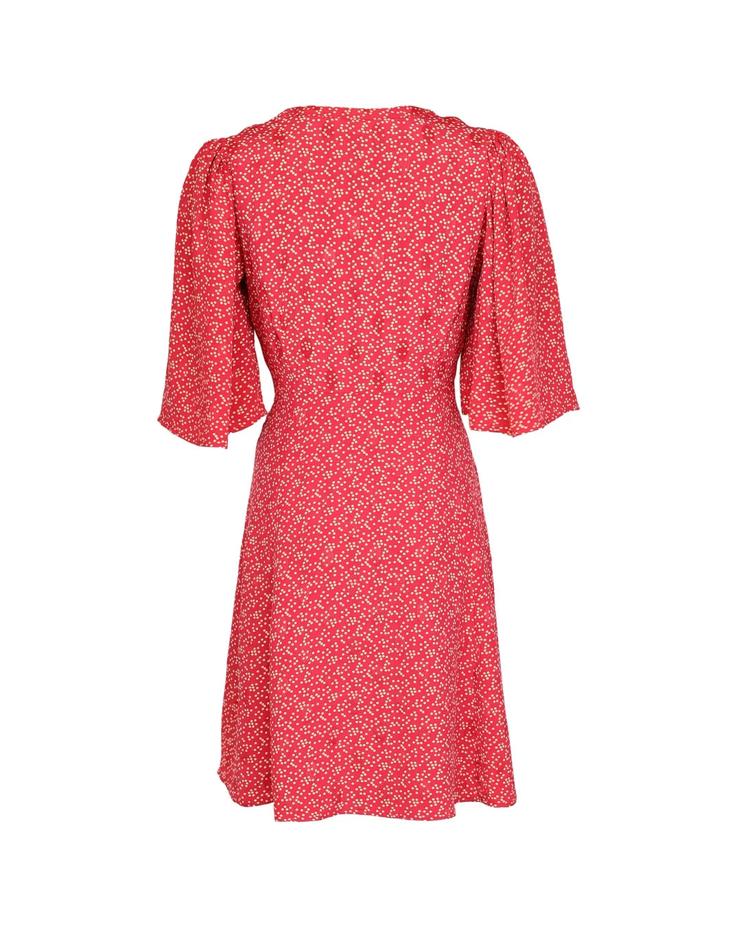 Spring V-Neck Dress Red Dots