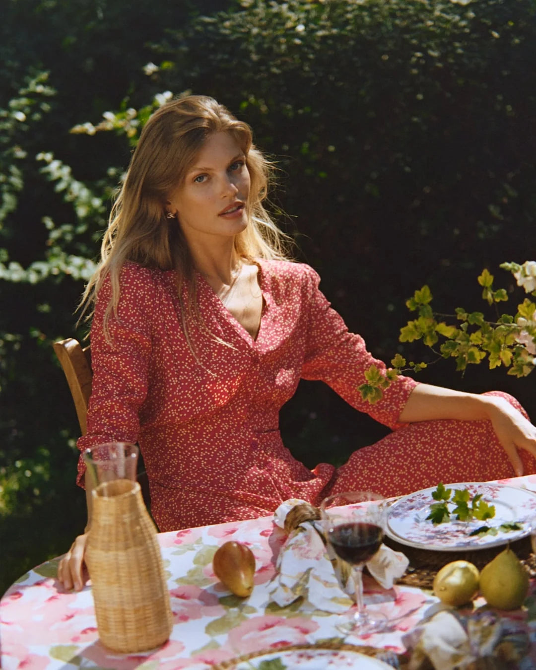 Spring Button Down Dress Black Dots