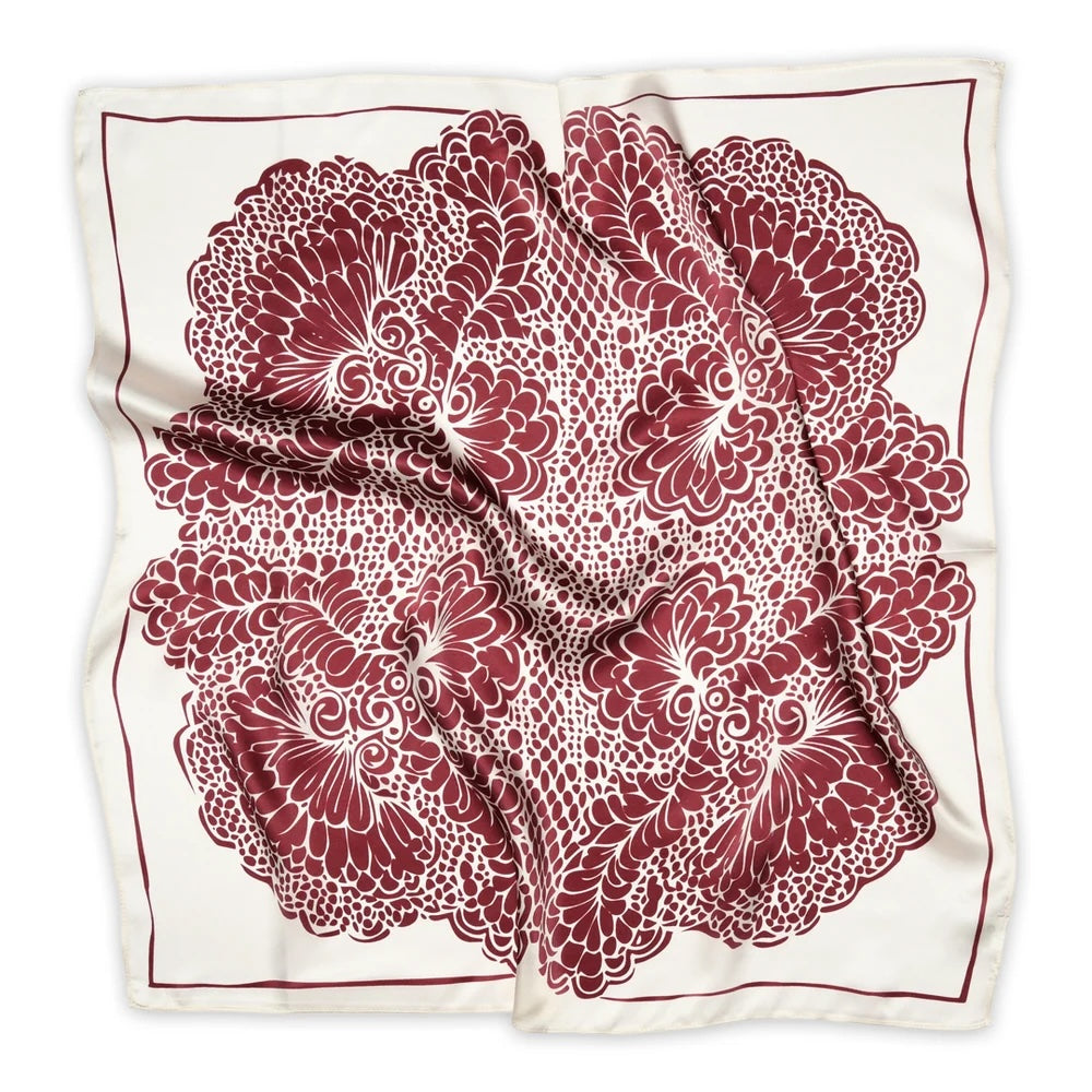 Lacey Silk Scarf Plum Mahogany