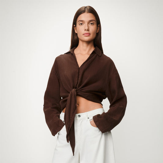 Pia Linen Shirt Chocolate Martini