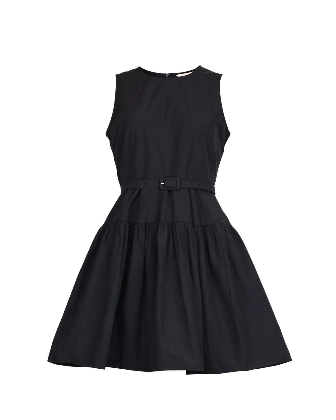 Cotton Taffeta Mini Dress Black