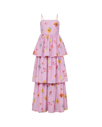 Cotton Taffeta Bandeau Dress Pink Bloom