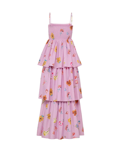 Cotton Taffeta Bandeau Dress Pink Bloom
