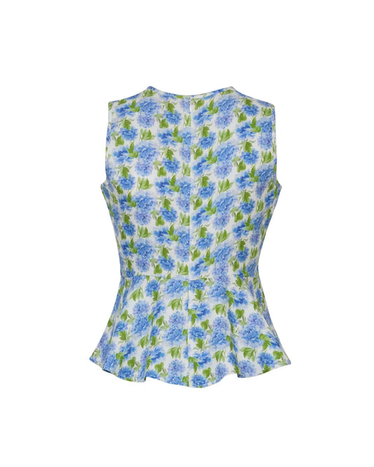 Linen Flounce Top Peony