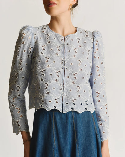 Broderie Anglaise Jacket Blue