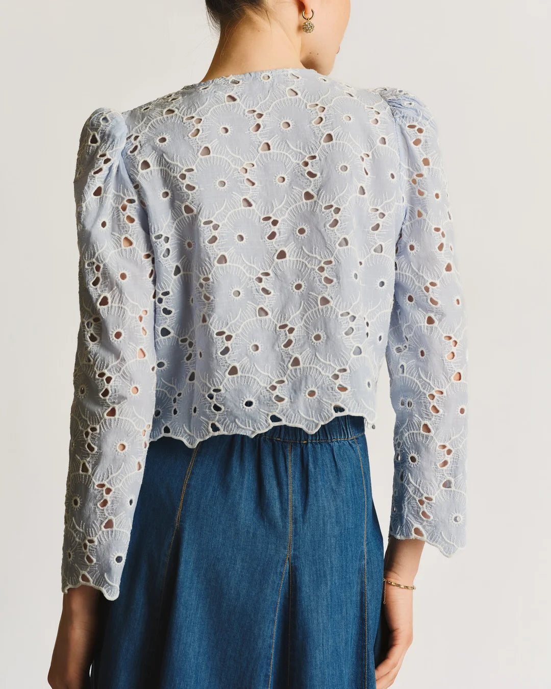 Broderie Anglaise Jacket Blue