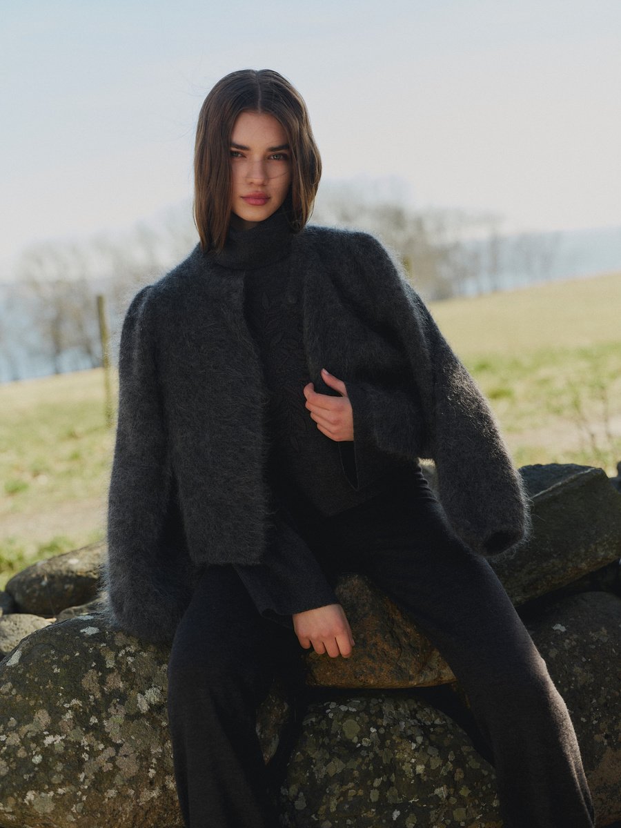 Amelia Chunky Cardigan Charcoal