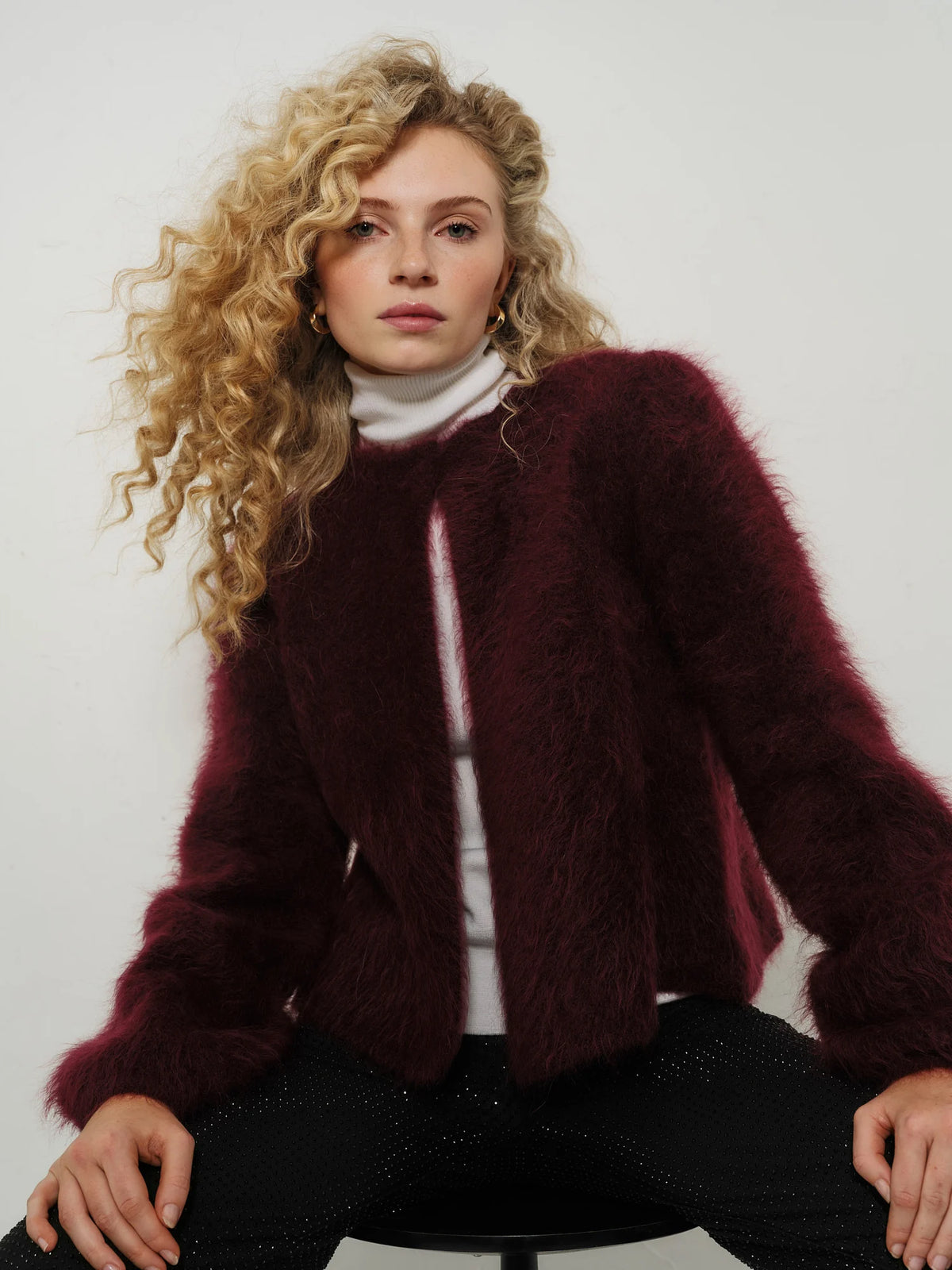 Amelia Chunky Cardigan Oxblood