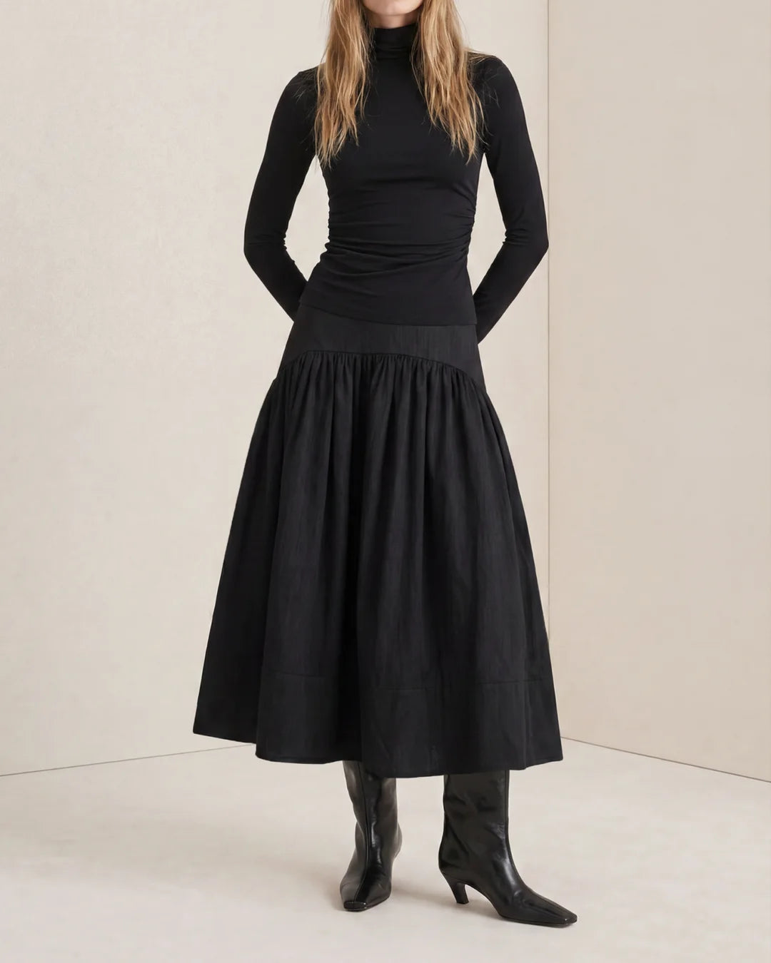 Jersey Turtleneck Black
