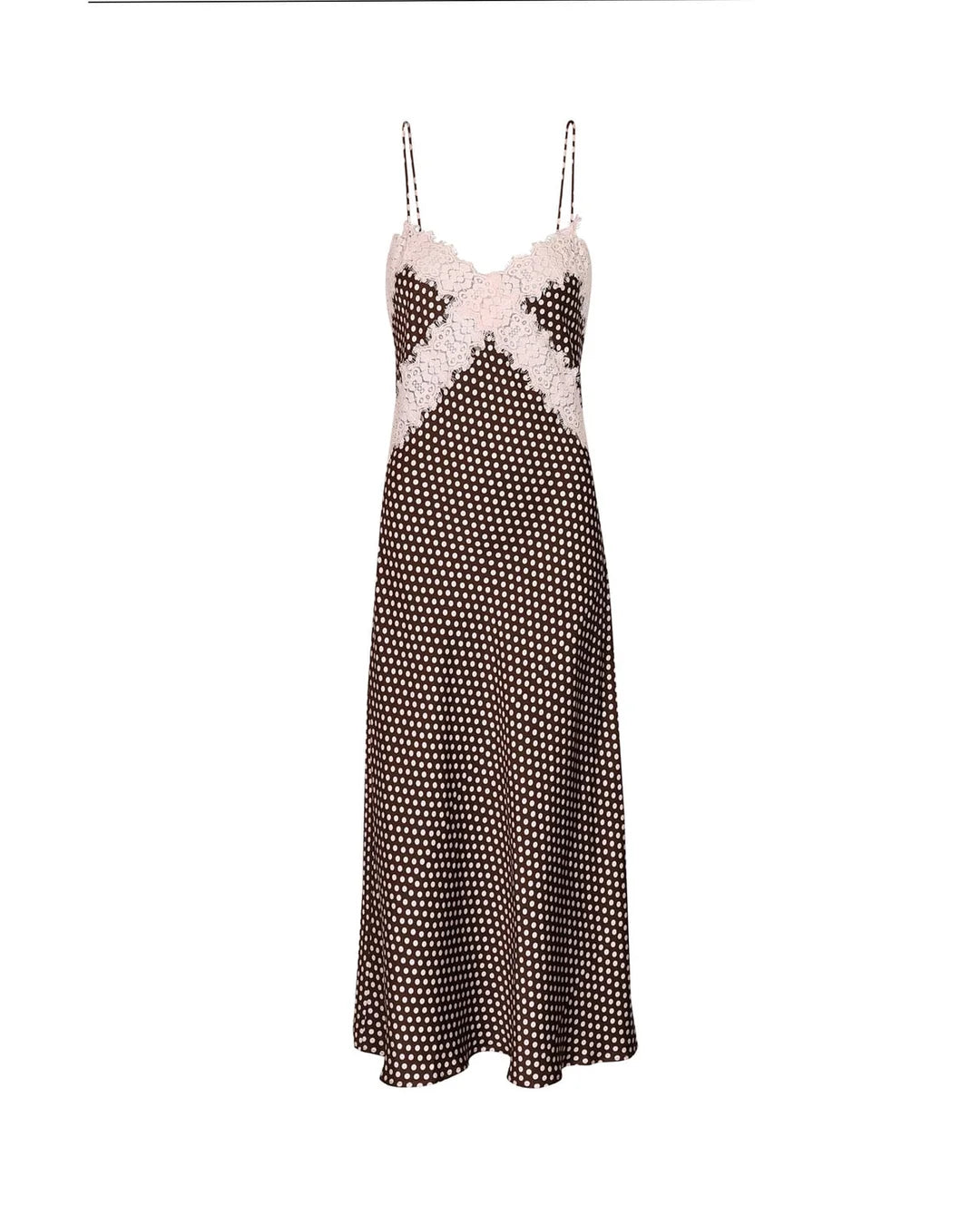 Satin Slip Dress Blush Dots