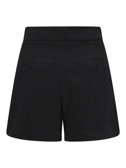 Freya Solid Linen Shorts Black