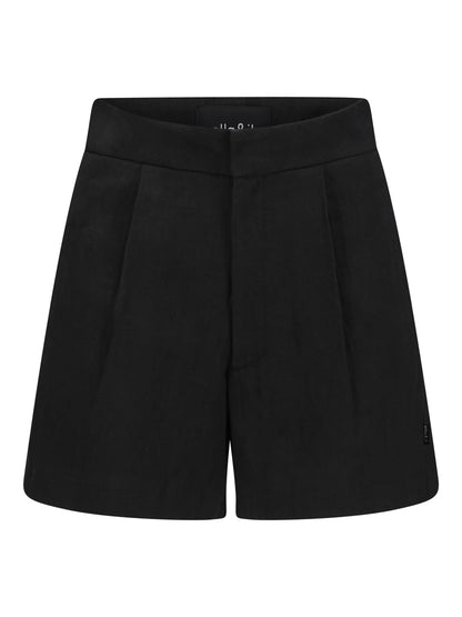 Freya Solid Linen Shorts Black