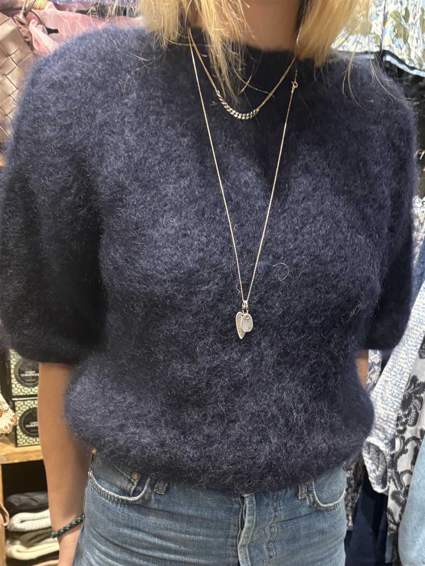 Kid Mohair T-shirt Marine