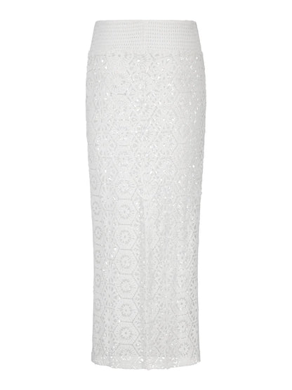 Louli Crochet Skirt White
