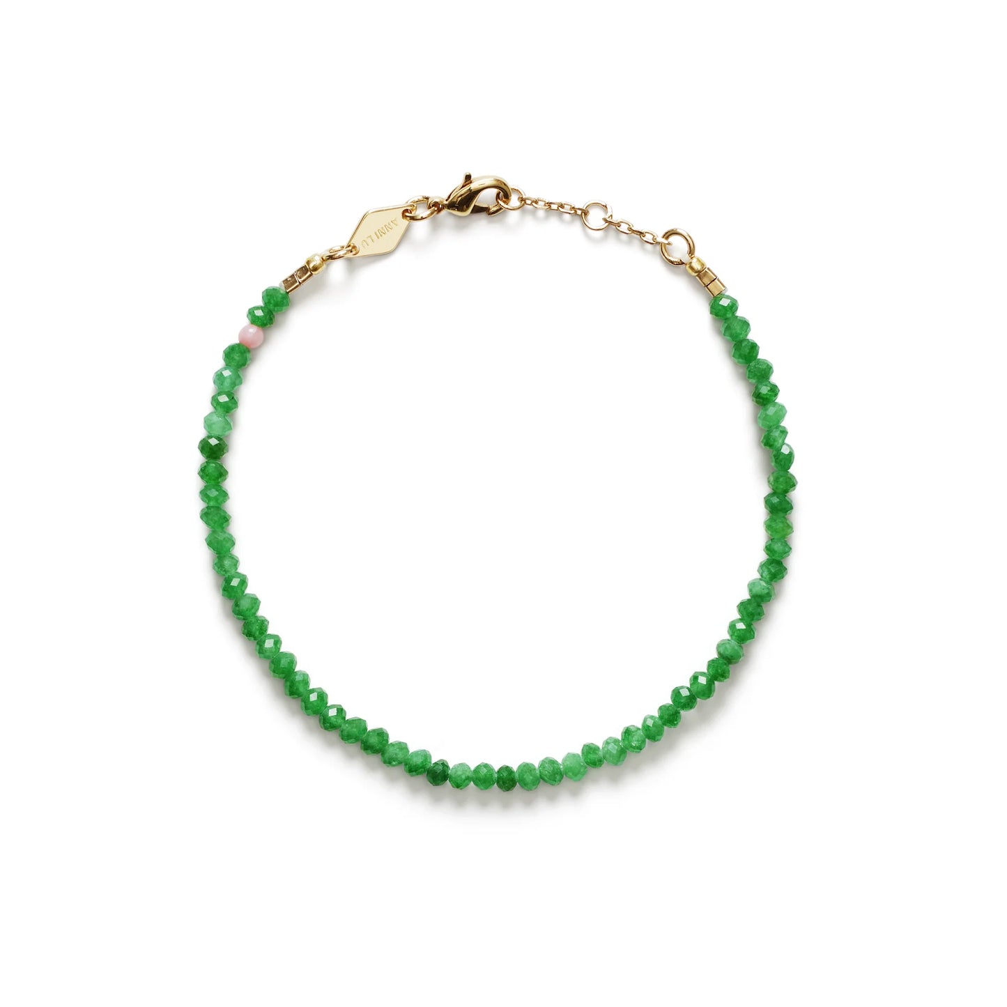 Tan Line Bracelet Green Jade