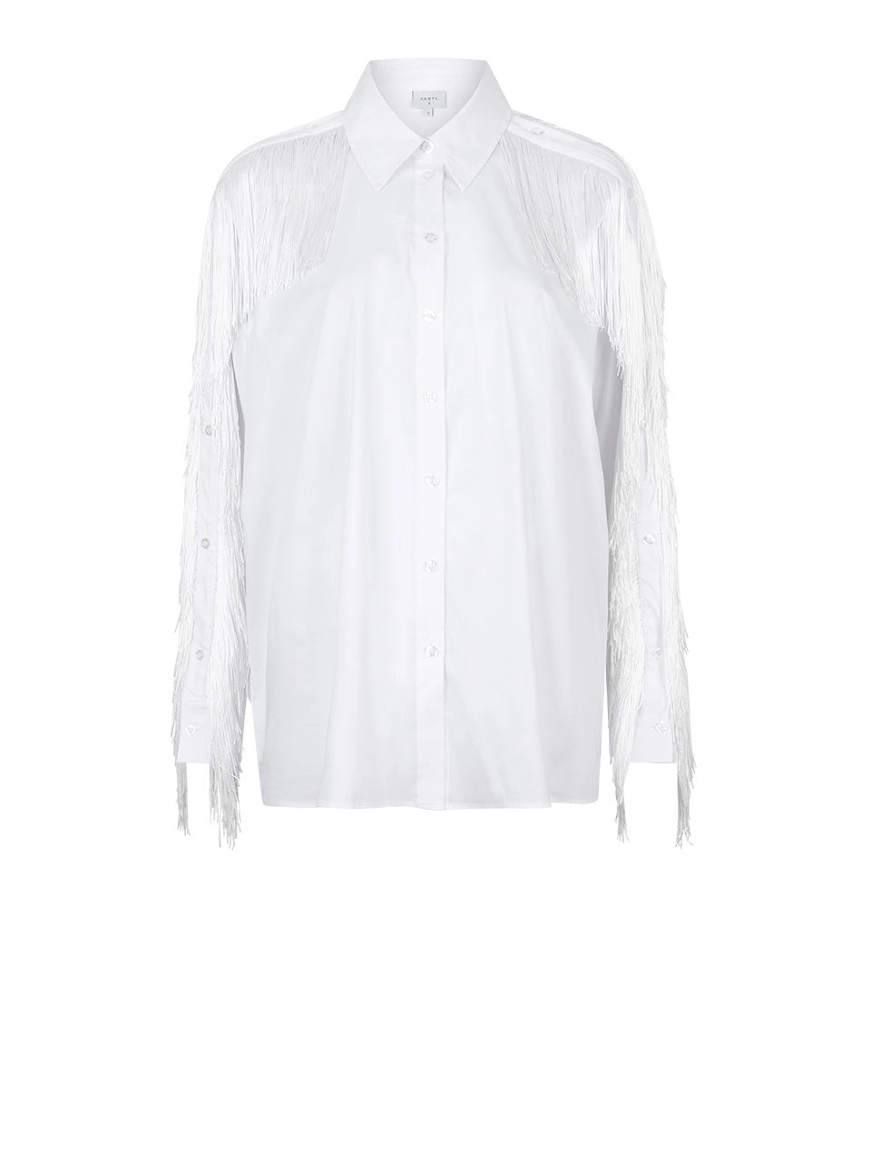 Dandy Plain Fringed Shirt Optic White