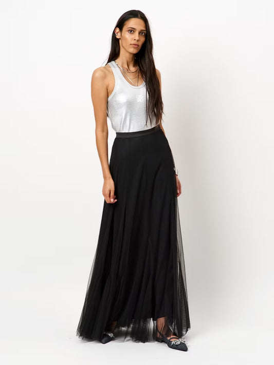 Taryn Tulle Maxi Skirt Raven