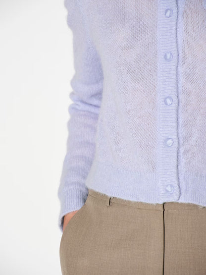 Erin Monogram Cardigan Blue Mist