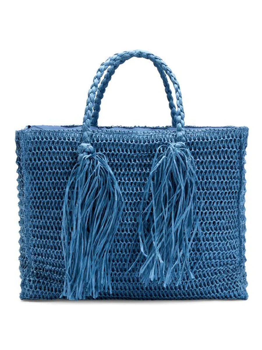 Rikke Straw Bag Blue