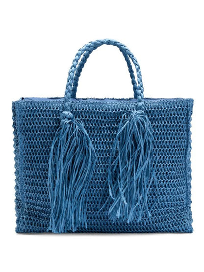 Rikke Straw Bag Blue